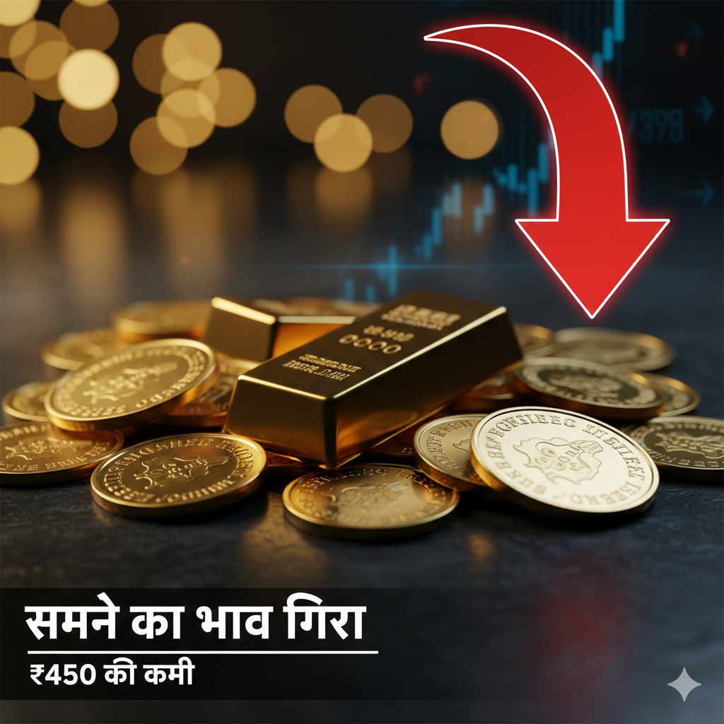 Sone ke sikke aur girte daam ka graph - Alfaaz Point Gold Price News