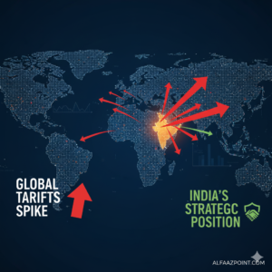 Global trade map showing increased tariffs impacting routes to the U.S.