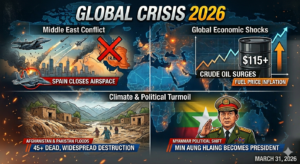 Global Crisis 2026: Middle East Conflict, Crude Oil Surge, and Afghanistan Floods.