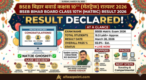 BSEB Bihar Board Class 10th Result 2026 Official Banner - Alfaaz Point News
