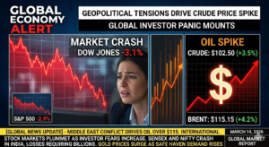 Global Market Crash and Oil Price Hike News Graphic 2026 - Alfaaz Point Exclusive.