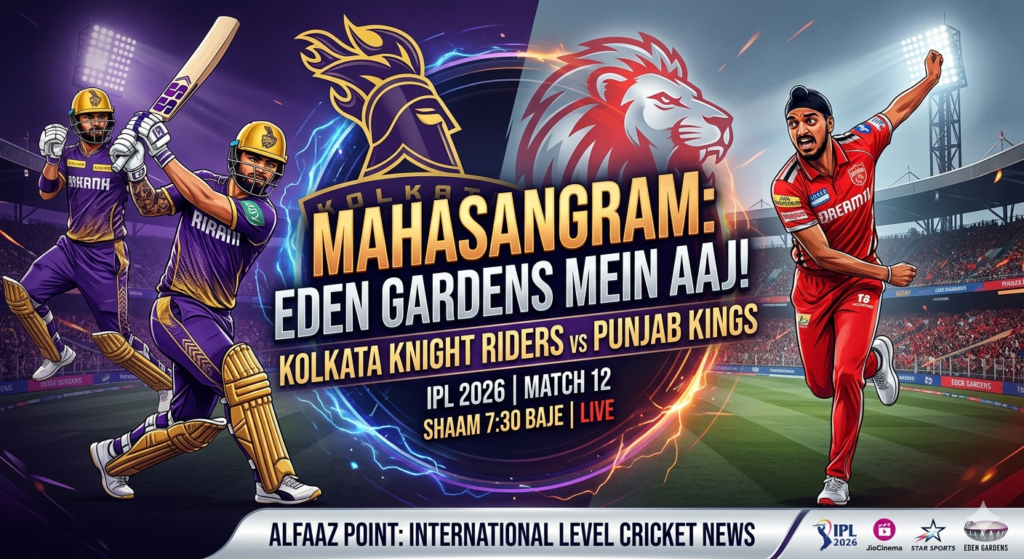 KKR vs PBKS IPL 2026 Match at Eden Gardens - Alfaaz Point